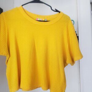 Big Bud Press XXS Honeycomb Crop Tee in Golden Yellow